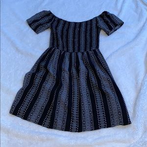 black and white short dress